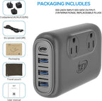 220V to 110V Converter, Key Power 230-Watt Step Down Voltage Converter & Power Converter, International Travel Power Adapter with USB C Port 18W.