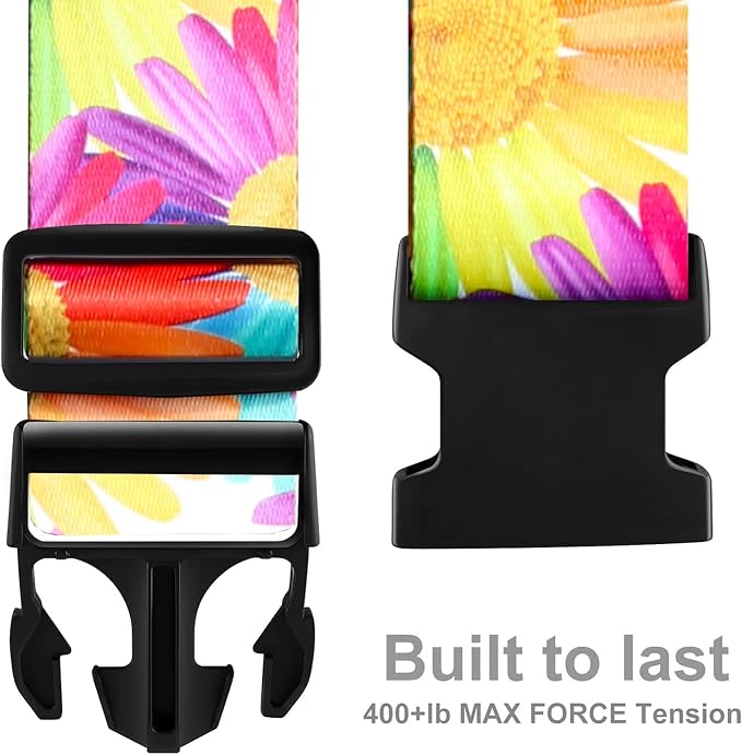 Luggage Straps for Suitcases TSA Approved Easy Pack Organized Suitcase Strap, Luggage Strap, Luggage Belt Strap, Bag Straps for Luggage. Buckle Straps Travel Accessories (Sunflower)