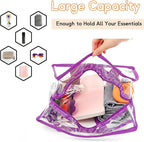 Hoiny Clear Bag for Stadium Events Approved, 12x6x12 Large Transparent Tote Bag with Zipper for Gym Concert Sports Festivals