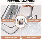 Icramsy Clear Makeup Bag,2 Pack TSA Approved Toiletry Bag Travel Toiletry Bag Hanging Makeup Cosmetic bag for Women Men (Grey)