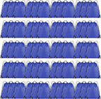 Grneric 60 Pieces Drawstring Backpack Bulk Cinch Sackpack Ployster Drawstring Bags for Gym Party Trip(Navy Blue)