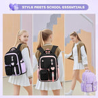 MOONBABY Girls Backpack, Kids Backpack for Girls, School bag for Primary Elementary Teenage, Middle School Students Bookbag