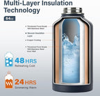 DYSANKY 64 oz Insulated Water Bottle | Upgraded Thickened Stainless Steel Water Jug for Gym and Hiking with Straw, Carrier Bag, Handle Strap | BPA-Free 64 oz
