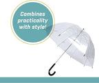 Capelli New York Adult Umbrella, Clear Umbrella for Rainy Days, Travel Essentials, Must-Have College Dorm Essentials