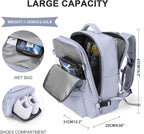 WONHOX Large Travel Backpack Women, Carry On Backpack, Hiking Backpack Waterproof Outdoor Sports Rucksack Casual Daypack with USB Charging Port Shoes Compartment, Taro Purple