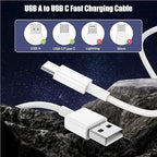 Car Carplay Cable USB to USB C Cable for iPhone 16 15 Pro Plus Pro Max，3-Pack 3.3FT USB A to USB C Cable for iPad Pro/Air/Mini，for Samsung S24/S23/S22/S21，for MacBook Pro/Air and More