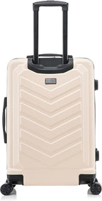 US ARMY Fox 24 inch Hardside Luggage with Spinner Wheels | Lightweight Medium Suitcase for Shorter Travel | Chevron Icon, Gel Handle, Side Studs, Retractable Trolley, Heavy Duty | Sand