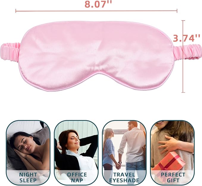 LERSVICVIL Sleep Masks 4 Pack Silky Eye Cover Soft Satin Blindfold Elastic Strap Night Eye Shade for Women Men