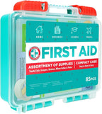 Be Smart Get Prepared 85 Piece First Aid Kit: Clean, Treat, Protect Minor Cuts, Scrapes. Home, Office, Car, School, Business, Travel, Emergency, Survival, Hunting, Outdoor, Camping & Sports, FSA HSA