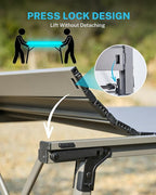Gonex 50" Camping Table with Adjustable Height Legs for Uneven Ground, Portable Folding Aluminum Roll Up Table with Mesh Pocket for Camping, Picnic, BBQ, Cooking