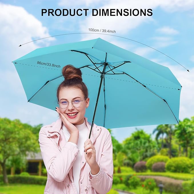 Compact Travel Umbrella with Case - Mini Umbrella for Purse, Small Lightweight &Tiny Design Perfect for Parasol Outdoor Sun&Rain Umbrellas