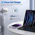 USB C to Lightning Cable [Apple MFi Certified] 2Pack 10FT iPhone Fast Charger Cable Power Delivery Type C Charging Cord Compatible with iPhone 14 13 12 11 Pro Max X XS XR 8 7 6s Plus SE，White