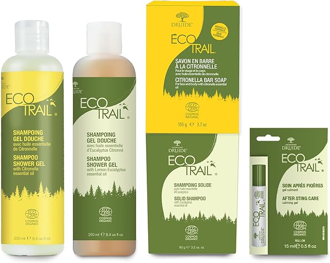 Ecotrail Shampoo & Shower Gel for Women & Men Care Bath – 3-in-1 Face, Body & Hair Shampoo ,Care Bath Certified Organic, Ecological Cleansing Gel – 250 ml (8.4oz) bottle Lemon Eucalyptus