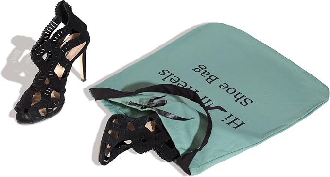 Premium Drawstring High Heel Shoe Bag – Travel-Friendly Dustproof Pouch for Heels & Sandals, Lightweight & Durable, 11 Color Options (dark gray)