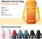 DYSANKY 40 oz Insulated Water Bottle | Thickened Stainless Steel Vacuum Metal | Portable Sports Water Jug for Gym and Hiking with Straw, Carrier Bag, Handle Strap | BPA-Free 40 oz