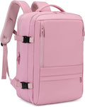 Rcrirth Travel Backpack for Women | Expandable Carry On Backpack with 17.3 Inch Laptop Compartment - Personal Item Travel Bags for Women Nurse Work Bag for Traveling Weekender Business College - Pink