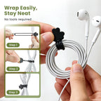 Data Cable Organizer, 2026 Upgrade Silicone Cable Ties Reusable Cable Management Organizers, Multipurpose Elastic Cord Organizer for Fastening and Bundling Cable Cords Wires (10PC B)