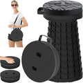 2026 Upgraded 45cm Collapsible Stool with Cushion, Maximum Loading 440 Pounds, Portable and Lightweight Adjustable Seat, Camping Retractable Stool for Outdoor Camping, Fishing, Hiking, BBQ