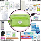 Convenience Kits International Women’s Super Premium 30 PC Travel Kit Featuring: Ensemble of Dove Travel-Size Hair Care and Body Products in Large Toiletry Bag (802) (Green)
