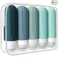 Travel Bottles for Toiletries, 5 Pack TSA Approved Travel Size Containers, 3oz Leak Proof Refillable Travel Accessories for Shampoo Conditioner, BPA Free Travel Bottles with Toiletry Bag