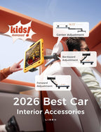 LISEN for iPad Holder Car Road Trip Essentials Travel Activities for Toddler Kids Gifts, Car Accessories for Women Moms Truck Interior 3in1 Tablet Holder for Back Seat Car Camping Headrest Organizer