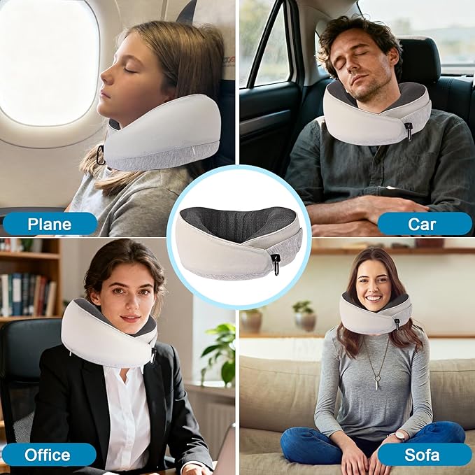 Travel Pillows for Airplanes,Neck Pillow for Traveling, Memory Foam Travel Pillows Neck Support Sleep for Long Flight,Suitable for Airplanes,Offices and Cars