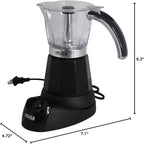IMUSA 6 or 3 Cup Electric Espresso Maker Black Coffee Machine for Cuban Coffee, Moka and Espresso Drinks
