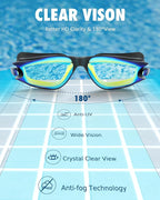 Aegend Swim Goggles for Kids Youth 3-14 Anti-Fog Anti-UV Comfort Fit Goggles for Swimming