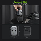 EPICKA Pulse 45W International Power Adapter, Universal Travel Adapter with PD Fast Charging, 5-Port (1 AC/2 USB-A/2 USB-C) European Travel Plug Adapter, Travel Essentials (Black)