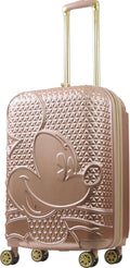 FUL Disney Mickey Mouse 26 Inch Rolling Luggage, Hardshell Suitcase with Spinner Wheels, Rose Gold