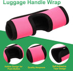 uxcell 5 Pcs Luggage Handle Wrap, Hollow Neoprene Handbag Grip Cover Protector Luggage Identifiers Suitcase Handle Wraps for Luggage Suitcase Travel Bags, Pink