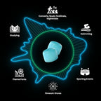 Eargasm Squishies - Blue Moldable Multipurpose Noise Reduction Noise Cancelling Waterproof Airtight Ear-Plugs for Sleeping, Snoring, Working, Studying, Swimming and More - Storage Case Included