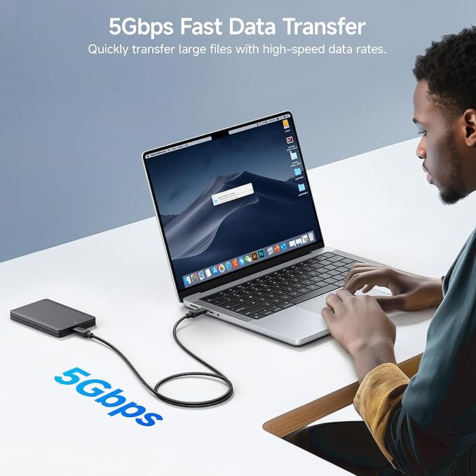 Cable Matters Long USB C Monitor Cable - 8.2ft / 2.5m, Supports Up to [4K@60Hz Video, 240W Charging, 5Gbps Data Transfer], USB C Display Cable, USBC Video Cord, Works with CarPlay, Android Auto