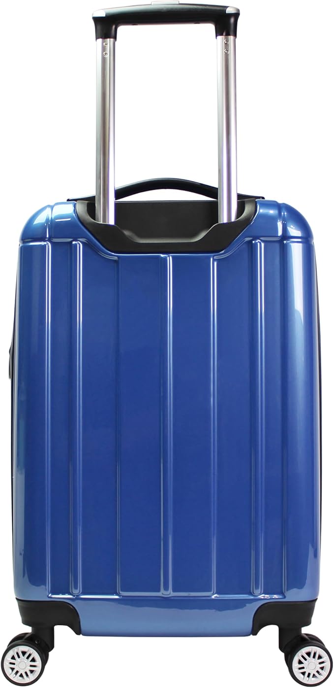 World Traveler VentureX Airline Approved 20-Inch Carry-On Luggage – Lightweight Hardside Polycarbonate Suitcase with Spinner Wheels - Contour Blue