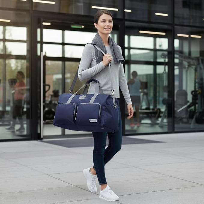 Lucky Travel Duffel Bags 85L, Gym Bag, Travel Bag & Large Duffle Bag for Men, Foldable Overnight Weekender Bags for Women & Men with Adjustable Shoulder Strap, Navy