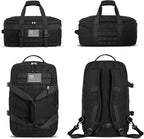 ETRONIK Gym Bags for Men Women, Carry On Luggage 22x14x9 Airline Approved, Tactical Duffle Bag with Shoe Compartment, 3 in 1 Carry on Travel Backpack with Wet Pocket, Weekender Overnight Bag, Black