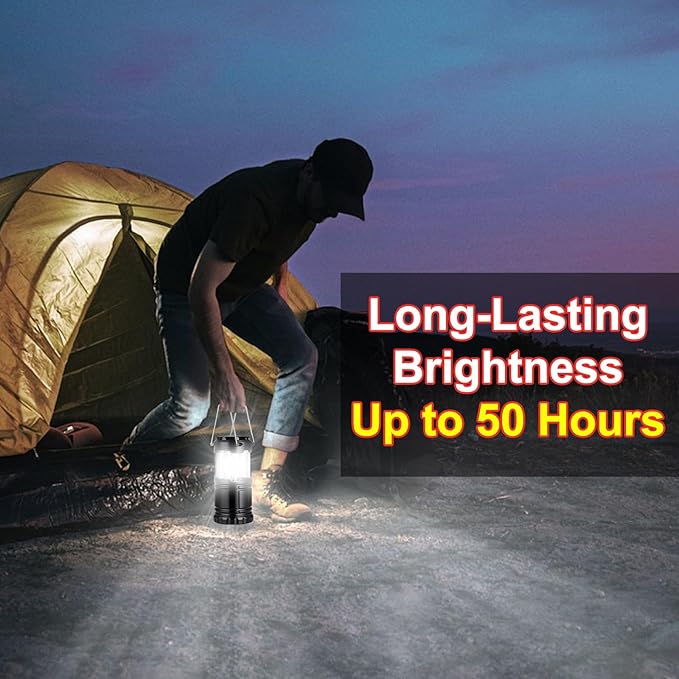 TAIHOM Camping Lantern, 4 Pack Battery Powered Flashlight for Power Outages, Portable Collapsible Hanging Light Essential for Home, Outdoor, Emergency Lamp Survival Kit Gear for Hurricane