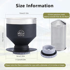 Stainless Steel Pour Over Coffee Filter, Reusable Dripper for Insulated Mugs, Paperless Coffee Maker for Hiking, Camping & Outdoor Adventures, Rinse-clean & Portable - Black
