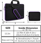 Hseok Laptop Shoulder Bag 13-14 inch Shockproof Water-Resistant HandBag with Small Case Compatible with MacBook Pro/Neo 14" M5/M4/M3/M2/M1, Mac Air/Pro 13.3", XPS 13/14, Most 13"-14" PC,Black-purple