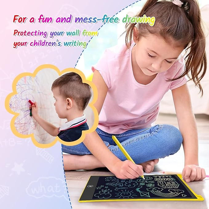 TECJOE 10 Inch 2 Pack LCD Writing Tablet, Colorful Doodle Board Drawing Tablet for Kids, No Mess Toddler Travel Learning Toys, Christmas Birthday Gifts for 3 4 5 6 7 8 Year Old Boys Girls Preschooler