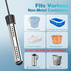 Portable Camping Shower with Heater, 6000mAh Rechargeable Portable Shower with 2000W Immersion Heater, LED Display, Heated Camping Shower for Travel, Hiking, Car, Pet