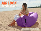 WEKAPO Inflatable Couch Air Lounger Chair - Camping & Beach Accessories, Portable Blow up Sofa for Hiking, Lawn, Indoor/Outdoor Movies & Music Festivals. Lightweight and Easy to Set Up Air Hammock