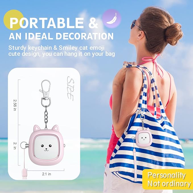 Safe Sound Personal Alarm, 130 dB Loud Siren Song Emergency Security Alarm Keychain with LED Light, Personal Sound Safety Siren for Women, Men, Children, Elderly(Pink)