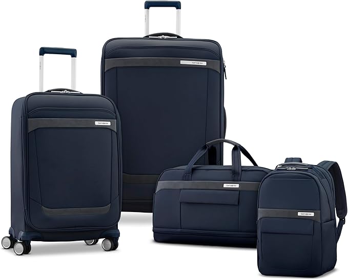 Samsonite Elevation Plus Backpack - Recyclex® RPET Body Fabric With Quick-Access Stash Pocket - Expands 1.5inches - AirTag™ Holder - Laptop Pouch - Midnight Blue