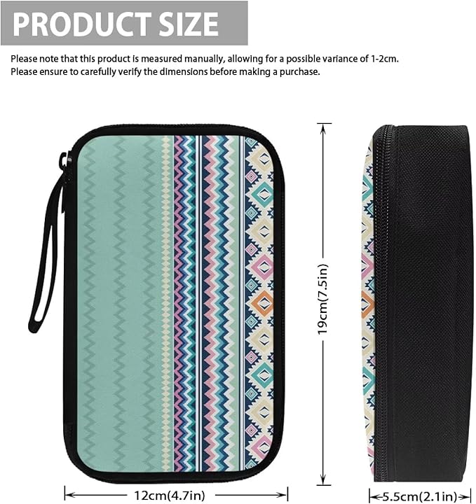 Geometric Electronic Organizer Cord Organizer Travel Pouch Electronic Accessories Carry Case Large Travel Cable Organizer Bag for SD Card Phone Power Bank