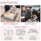 F-color TSA Approved Toiletry Bag 3 Pack Medium - Clear Makeup Bag Travel Quart Size for Women Men, Clear Cosmetic Bag Airport Airline Compliant Carry on Bag, Beige