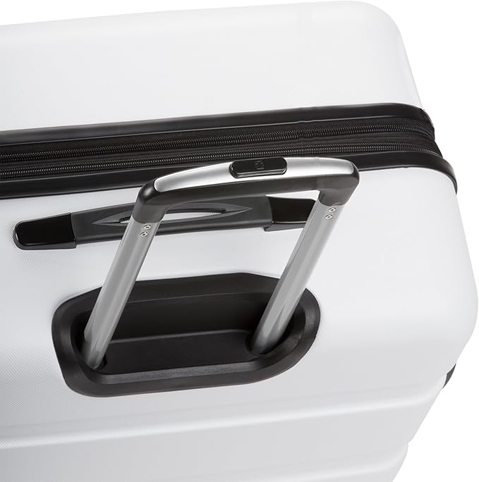 SwissGear 7366 Signature Hardside Expandable Luggage with Spinner Wheels, TSA Lock, White, Checked-Medium 23-Inch