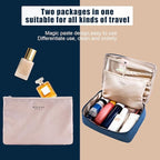 Queboom Travel Makeup Bag Cosmetic Bag Makeup Bag Toiletry bag for women and men (Navy blue)