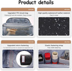 BOYATU Travel Makeup Bag Organizer Cosmetic Bag: 3 Pcs Set Make up Bags for Women with Handle - Waterproof Vegan Leather Toiletry Bags Travel Essentials Pouch with Compartments (A-01-Black)