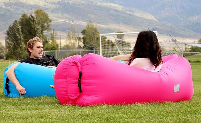 WEKAPO Inflatable Couch Air Lounger Chair - Camping & Beach Accessories, Portable Blow up Sofa for Hiking, Lawn, Indoor/Outdoor Movies & Music Festivals. Lightweight and Easy to Set Up Air Hammock